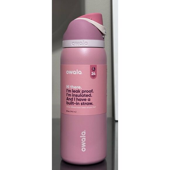 Owala 32oz FreeSip Stainless Steel Water Bottle, ROSY DREAMS EXCLUSIVE COLOR - Picture 2 of 6